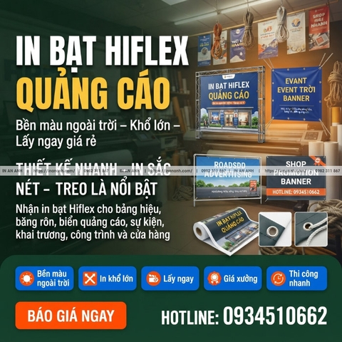 In Bạt Hiflex Quảng Cáo - Bền Màu Ngoài Trời, Khổ Lớn, Lấy Ngay Giá Rẻ