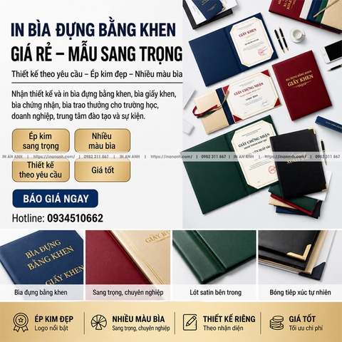 In Bìa Đựng Bằng Khen Giá Rẻ Thiết Kế Mẫu Sang Trọng