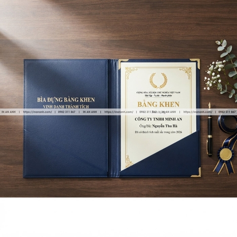 In Bìa Đựng Bằng Khen Giá Rẻ Thiết Kế Mẫu Sang Trọng