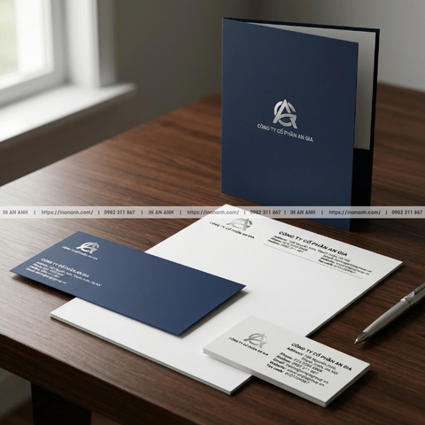 In Văn Phòng Phẩm Doanh Nghiệp Trọn Bộ - Giấy Tiêu Đề, Phong Bì, Card, Kẹp File
