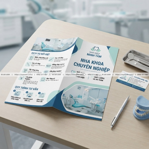 In Brochure Bệnh Viện, Y Tế - Giới Thiệu Dịch Vụ Khám Chữa Chuyên Nghiệp