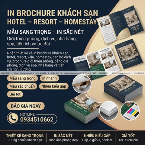 In Brochure Khách Sạn, Hotel - Mẫu Sang Trọng Giới Thiệu Phòng & Dịch Vụ