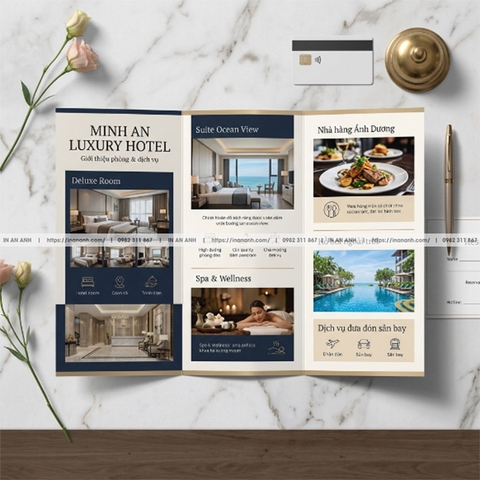 In Brochure Khách Sạn, Hotel - Mẫu Sang Trọng Giới Thiệu Phòng & Dịch Vụ
