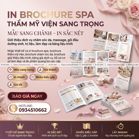 In Brochure Spa, Thẩm Mỹ Viện - Mẫu Sang Trọng, Sang Chảnh Hút Khách