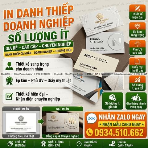 In Card Visit Số Lượng Ít, In Lẻ - Từ 1 Hộp, Giá Rẻ Cho Cá Nhân