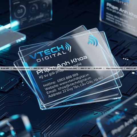 In Card Visit Nhựa Trong Suốt - Chống Nước, Siêu Bền, Độc Đáo