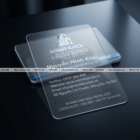 In Card Visit Nhựa Trong Suốt - Chống Nước, Siêu Bền, Độc Đáo