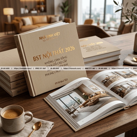 In Catalogue Bìa Cứng Cao Cấp - Gáy Vuông, Đóng Keo, Sang Trọng
