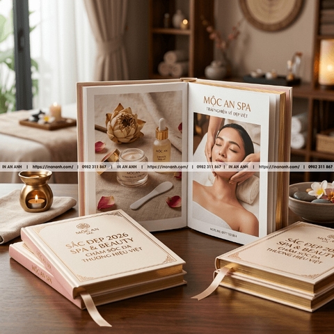 In Catalogue Spa, Trang Sức, Làm Đẹp - Sang Trọng, Ép Kim Cao Cấp