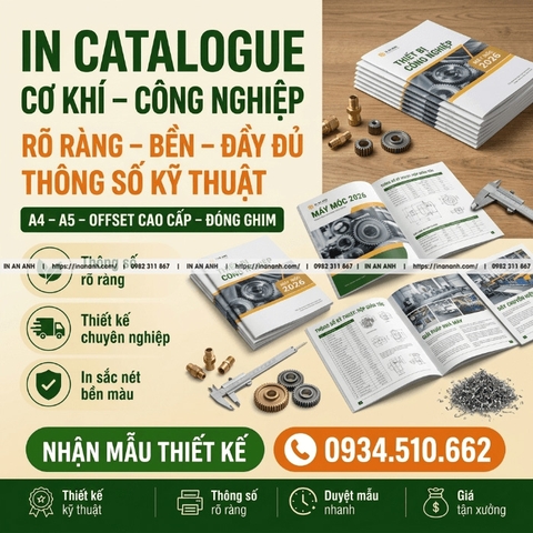 In Catalogue Cơ Khí, Công Nghiệp - Rõ Ràng, Bền, Đầy Đủ Thông Số Kỹ Thuật