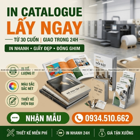 In Catalogue Lấy Ngay, Số Lượng Ít - Từ 30 Cuốn, Giao Trong 24h
