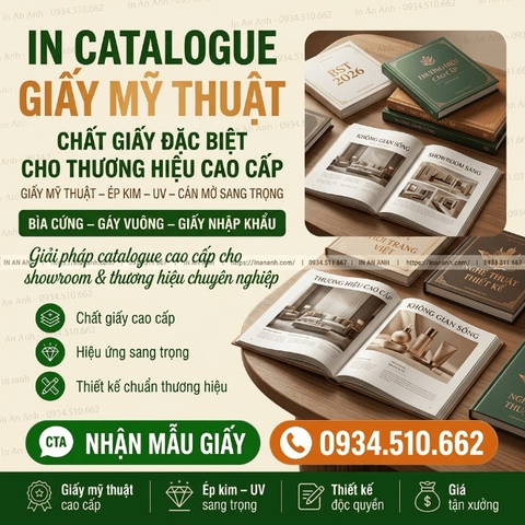 In Catalogue Giấy Mỹ Thuật - Chất Giấy Đặc Biệt Cho Thương Hiệu Cao Cấp