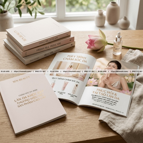 In Catalogue Spa, Trang Sức, Làm Đẹp - Sang Trọng, Ép Kim Cao Cấp