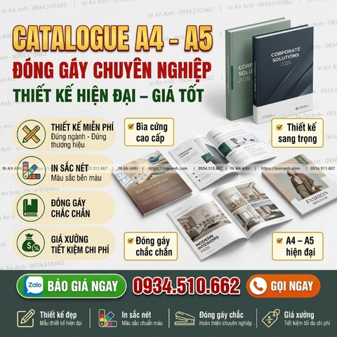 In Catalogue A4, A5 Đóng Gáy Chuyên Nghiệp Giá Tận Xưởng