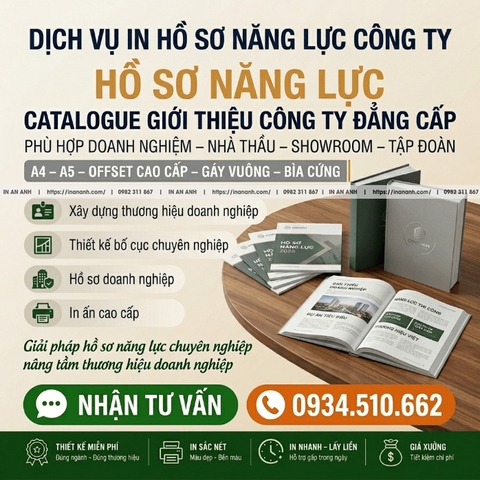 In Company Profile, Hồ Sơ Năng Lực - Catalogue Giới Thiệu Công Ty Đẳng Cấp