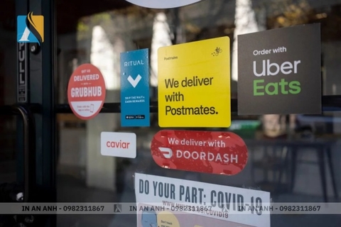 Mẫu sticker logo thương hiệu 5 In An Anh đã in