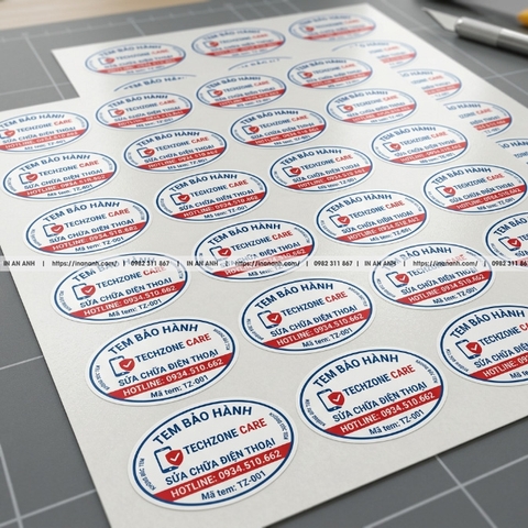In Tem Bảo Hành Điện Thoại Decal Vỡ Số Nhảy