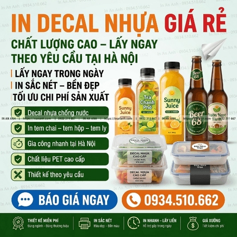 Dịch Vụ In Decal Nhựa PVC, PET Kháng Dầu