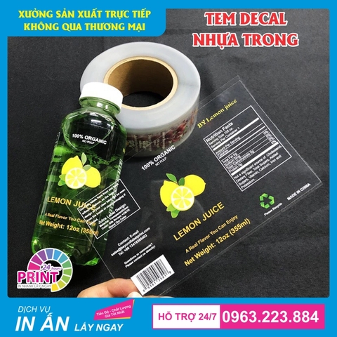 In Decal Trong Suốt Theo Yêu Cầu – Đẹp, Rẻ, Lấy Ngay