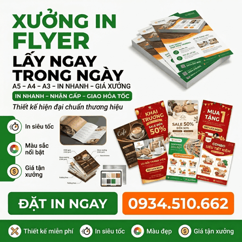 Xưởng In Flyer Lấy Ngay Trong Ngày Tại Hà Nội - Đặt Sáng Lấy Chiều