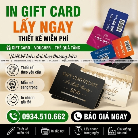 In Gift Card Lấy Ngay – Thiết Kế Miễn Phí Theo Yêu Cầu