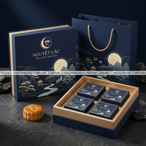 Hộp Bánh Trung Thu Cao Cấp - Ép Kim Sang Trọng, Quà Tặng Đẳng Cấp