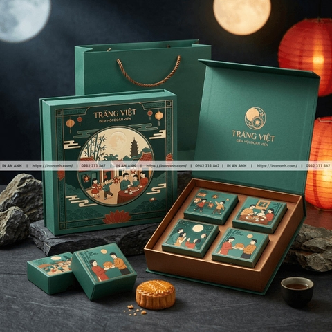 Hộp Bánh Trung Thu Cao Cấp - Ép Kim Sang Trọng, Quà Tặng Đẳng Cấp