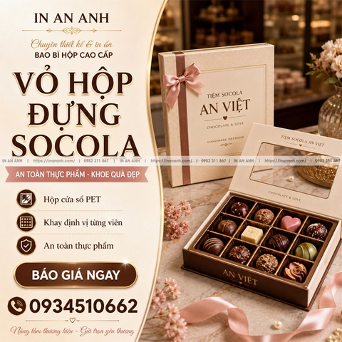 In Hộp Đựng Socola - An Toàn Thực Phẩm, Khoe Bánh Đẹp