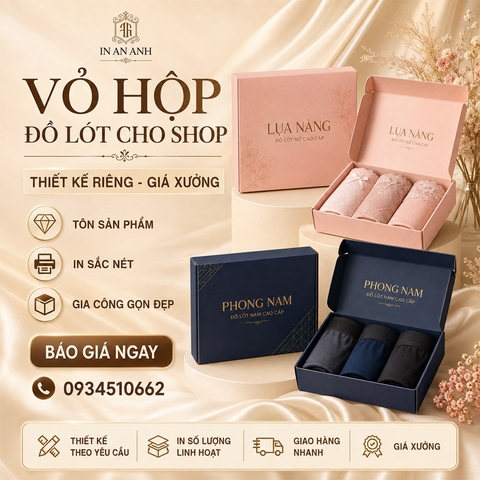 Vỏ Hộp Đồ lót Cho Shop - Thiết Kế Riêng, Giá Xưởng