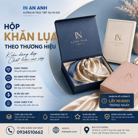 Hộp Khăn lụa Theo Thương Hiệu - Kiểu Dáng Đẹp, Chất Liệu Cao Cấp