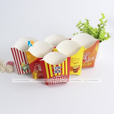 In túi giấy, hộp giấy đựng khoai tây chiên lấy nhanh, GIÁ RẺ