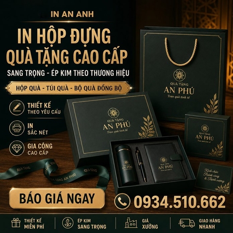 In Hộp Đựng Quà tặng cao cấp Cao Cấp - Sang Trọng, Ép Kim Theo Thương Hiệu
