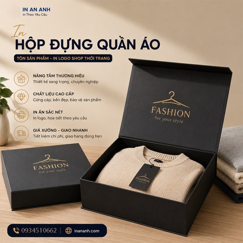 In Hộp Đựng Quần áo - Tôn Sản Phẩm, In Logo Shop Thời Trang