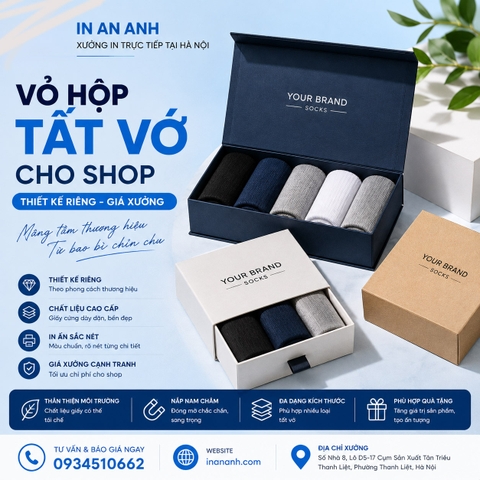 Vỏ Hộp Tất Vớ Cho Shop - Thiết Kế Riêng, Giá Xưởng