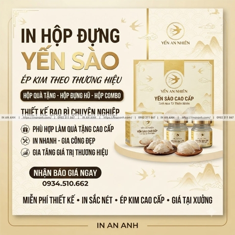 In Hộp Đựng Yến sào Cao Cấp - Sang Trọng, Ép Kim Theo Thương Hiệu