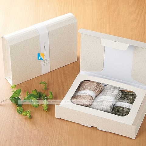 In hộp giấy đựng tất, vớ đẹp, giá rẻ, thiết kế FREE theo yêu cầu 