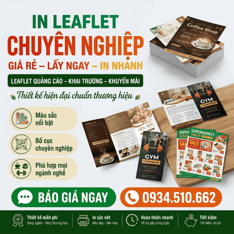 In Leaflet Chuyên Nghiệp - Giá Rẻ, Lấy Ngay Tại Hà Nội
