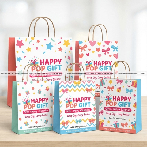 Túi Giấy Đựng Quà, Quà Tặng - Sang Trọng, In Logo, Đủ Size