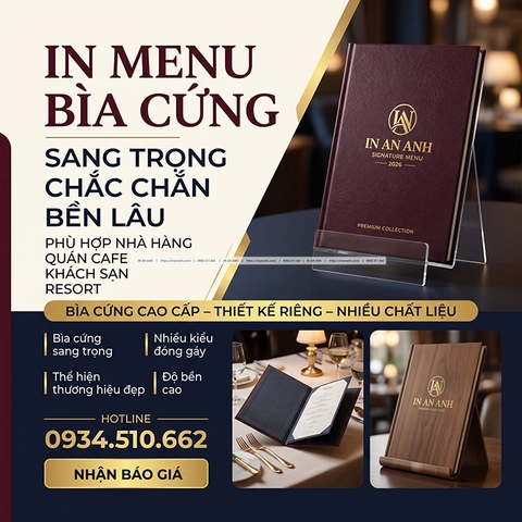 In Menu Bìa Cứng Theo Yêu Cầu - Chắc Chắn, Sang Trọng, Bền Lâu