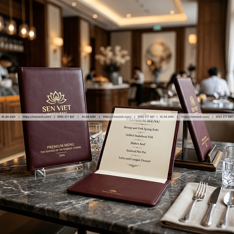 In Menu Bìa Da Cao Cấp - Sang Trọng, Đẳng Cấp Cho Nhà Hàng, Khách Sạn