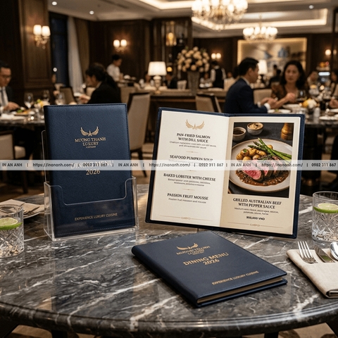 In Menu Bìa Da Cao Cấp - Sang Trọng, Đẳng Cấp Cho Nhà Hàng, Khách Sạn