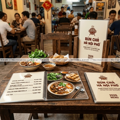 In Menu Nhựa PVC Theo Yêu Cầu - Chống Nước, Bền Đẹp, Lau Sạch Dễ Dàng