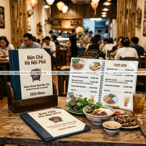 In Menu Nhựa PVC Theo Yêu Cầu - Chống Nước, Bền Đẹp, Lau Sạch Dễ Dàng