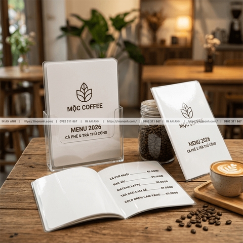 In Menu Nhựa PVC Theo Yêu Cầu - Chống Nước, Bền Đẹp, Lau Sạch Dễ Dàng