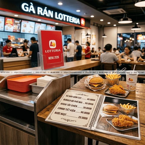 In Menu Nhựa PVC Theo Yêu Cầu - Chống Nước, Bền Đẹp, Lau Sạch Dễ Dàng