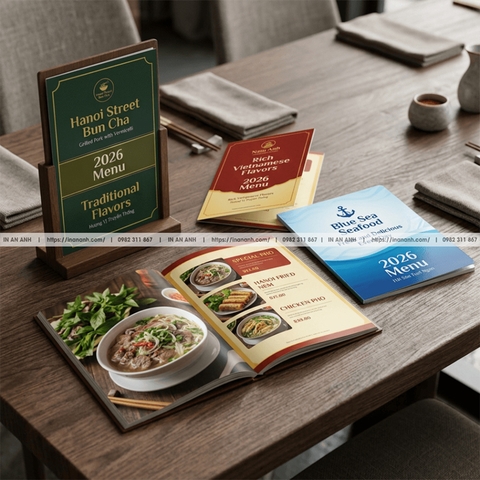 In Menu Quán Ăn - Thực Đơn Bền, Chống Dầu Nước, Giá Rẻ, Dễ Lau
