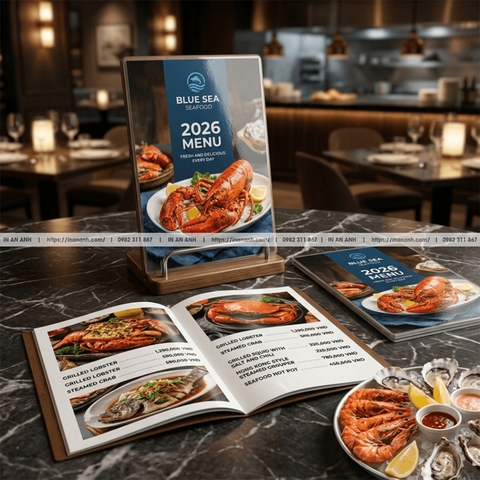 In Menu Quán Ăn - Thực Đơn Bền, Chống Dầu Nước, Giá Rẻ, Dễ Lau