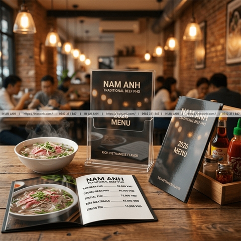 In Menu Quán Ăn - Thực Đơn Bền, Chống Dầu Nước, Giá Rẻ, Dễ Lau