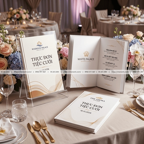In & Thiết Kế Thực Đơn Tiệc Cưới, Cỗ Cưới - Mẫu Sang Trọng Theo Yêu Cầu