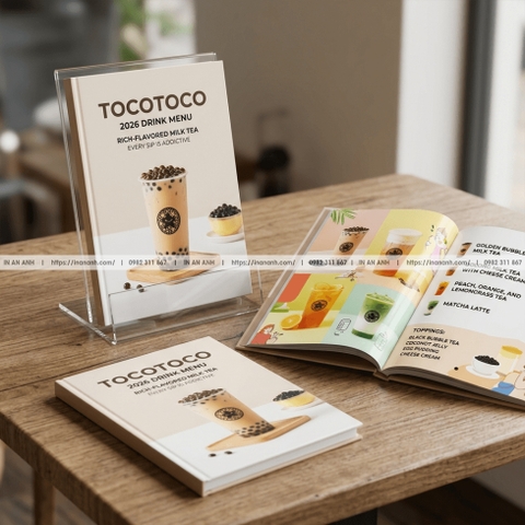 In Menu Trà Sữa - Thiết Kế Trẻ Trung, Bắt Trend, Đủ Topping, Hút Teen